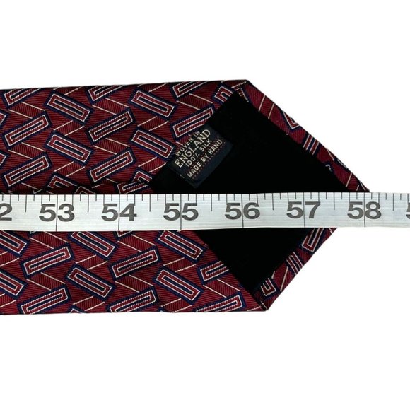 FR Ferrell Reed Burgundy 100% Silk Mens Tie 3.75"x58" Classic Designer‎ Necktie - Picture 9 of 10